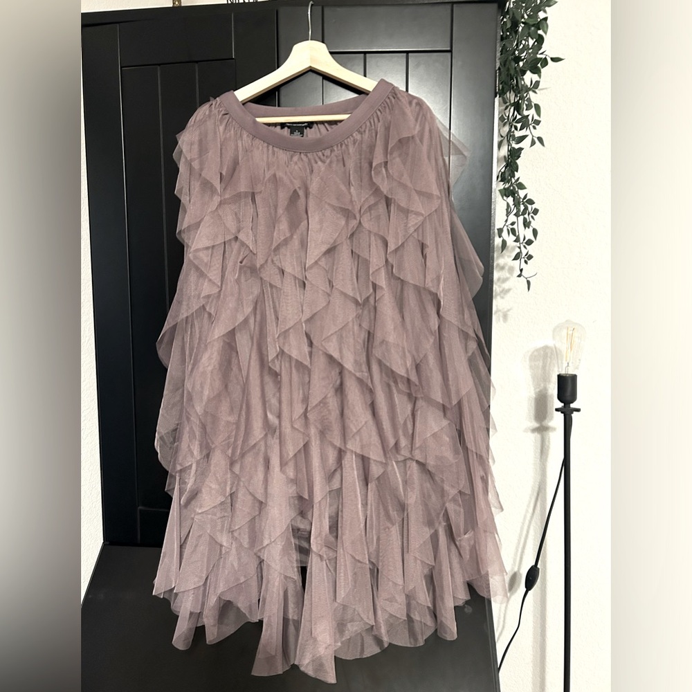 Soho Apparel tulle fancy frou frou maxi skirt dusty pink
